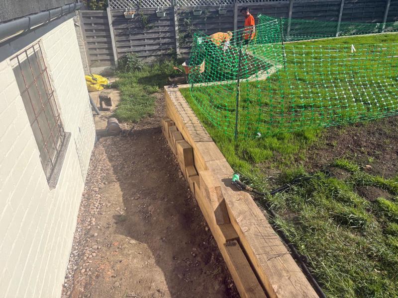 patio pathway stairs and sleepers rotherham 8